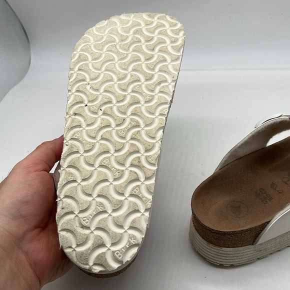 Papillio by Birkenstock White Gizeh Platform Sandals Shoes Size 40 Women’s US 9 - Picture 7 of 8